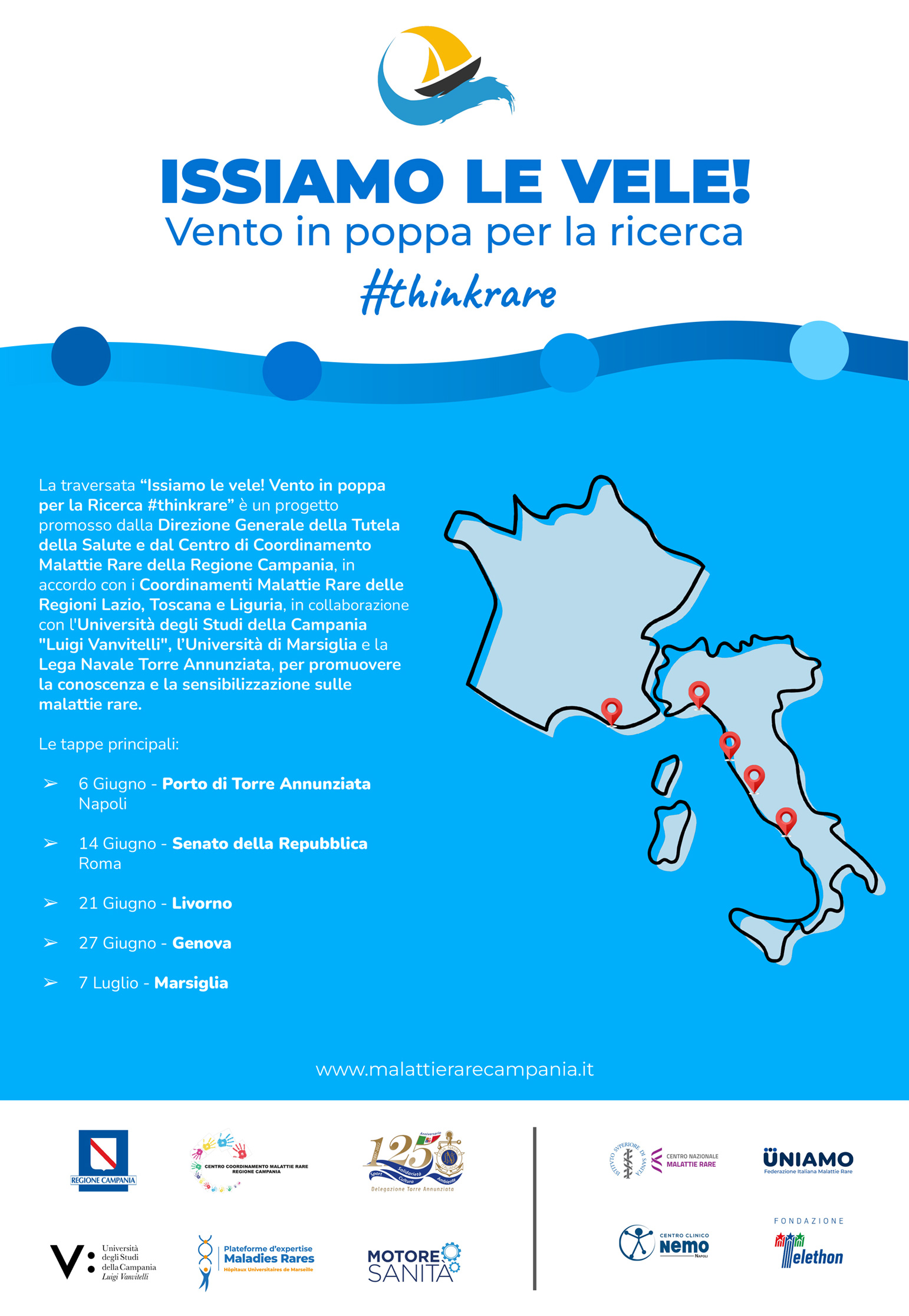 Progetto issiamo le vele! Vento in poppa per la ricerca 