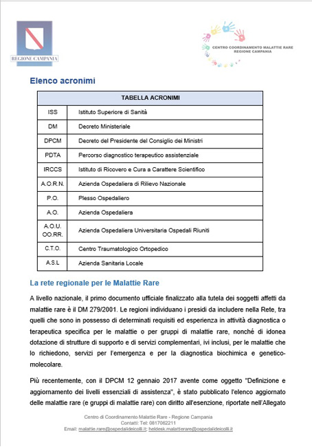 report registro Malattie rare Campania 2023